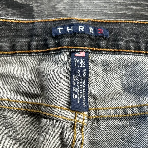 Three 21 Men's Gray Straight Leg Jeans W36 L32 100% Cotton Casual Denim - Picture 2 of 2